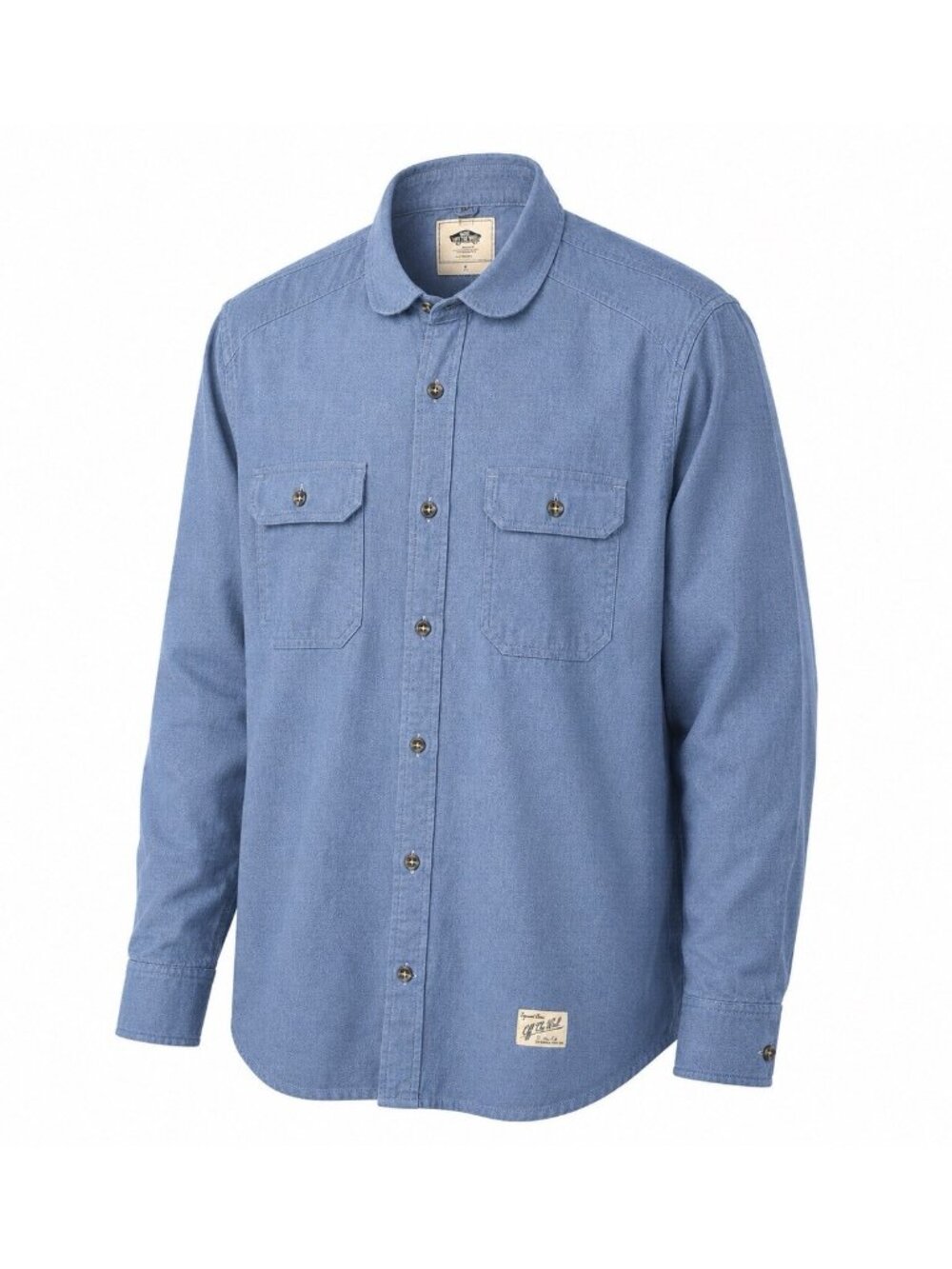 Vans Off The Wall Chambray Button Up Shirt Mens M Blue Workwear Utility Skate